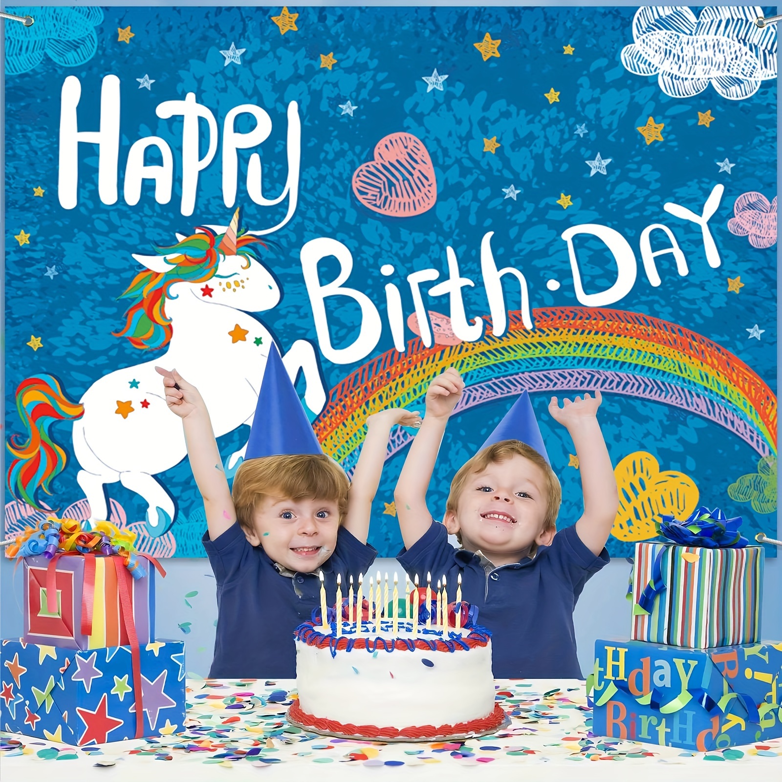 Rainbow Unicorn Backdrop Magical Rainbow Unicorn Birthday - Temu