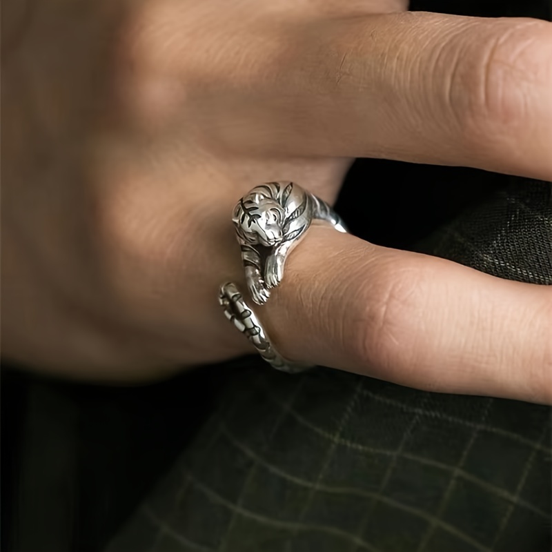 Men's Vintage Tiger Head Open Mouth Ring
