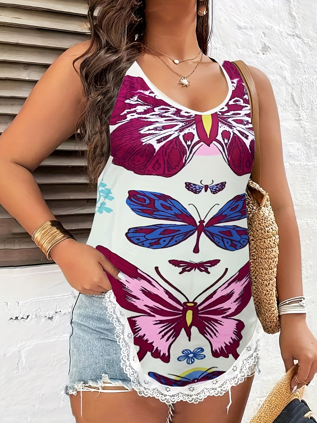 Plus Size Casual Tank Top Women's Plus Slogan Print Round - Temu Canada