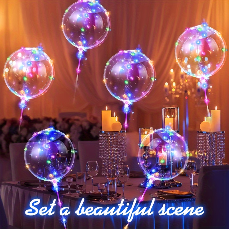 

Led Light-up Transparent Balloon - Perfect For Weddings, Birthdays & Holiday Decorations, Battery-powered (aa), No Batteries Included