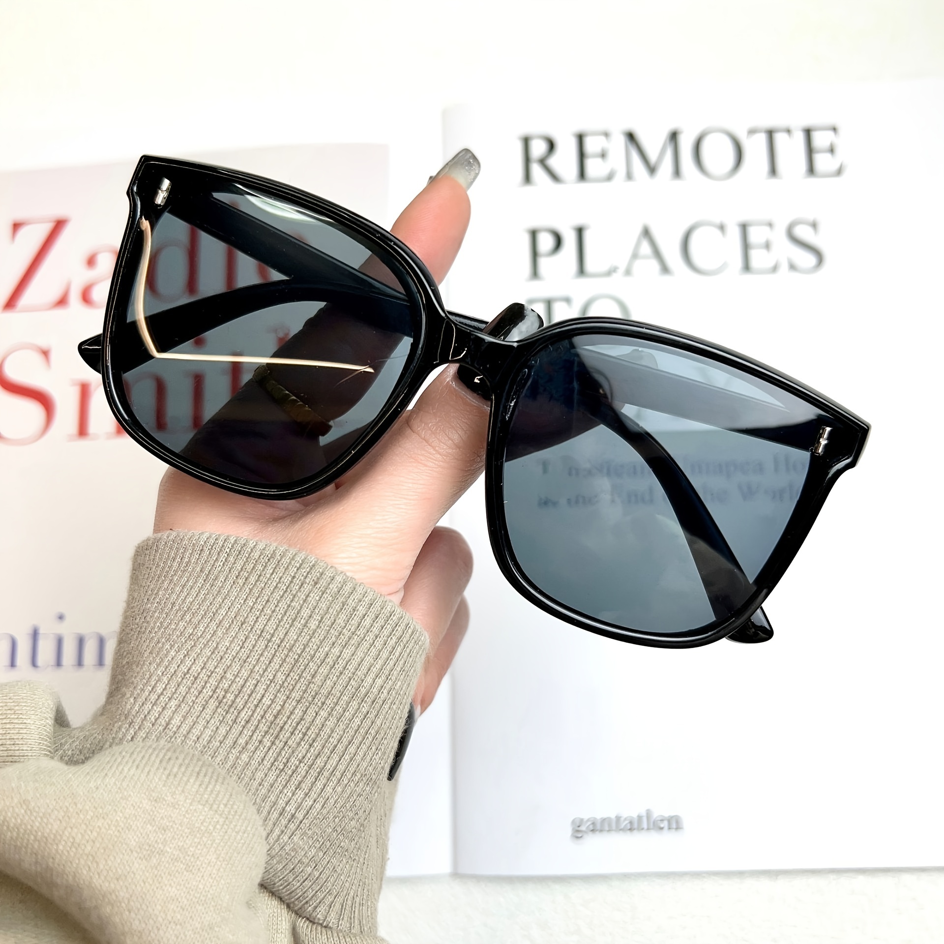 [4colors] square wide sunglasses