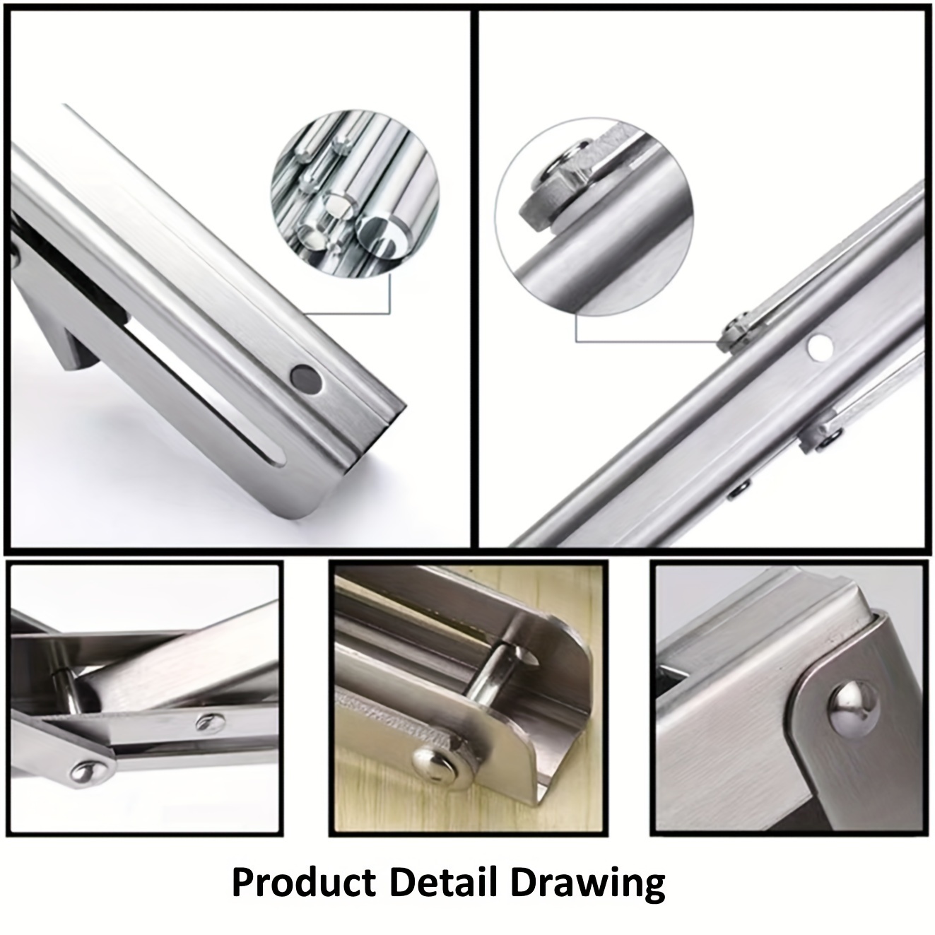  Folding Shelf Brackets - Heavy Duty Stainless Steel