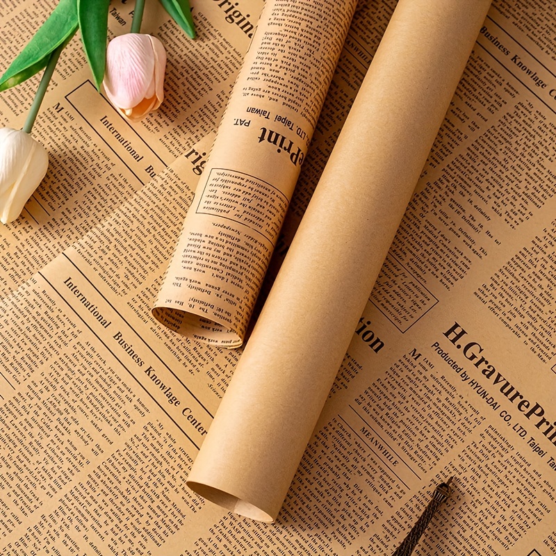 5pcs Newspaper Design Gift Wrapping Paper