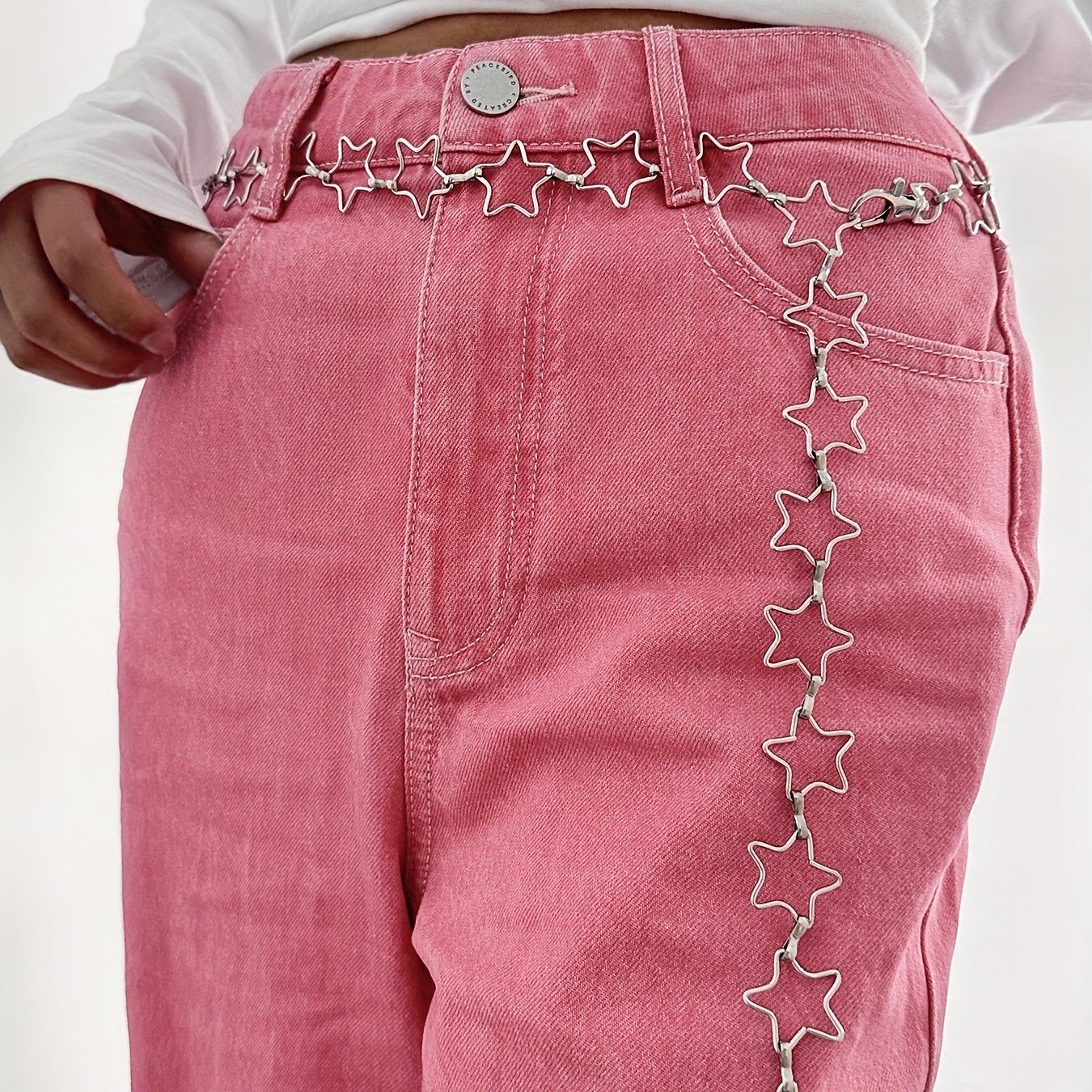 Long Adjustable Hollow Star Shape Waist Chain Belt, Y2K Style