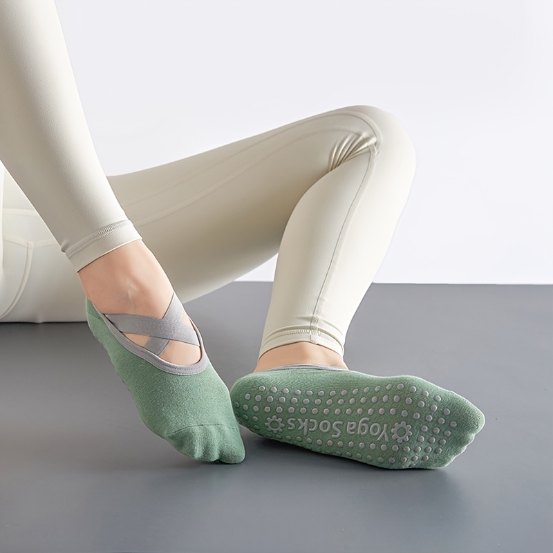 Criss Cross Yoga Socks Anti skid Breathable Sweat Absorption - Temu