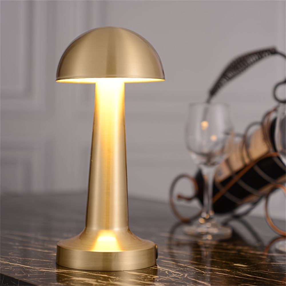 Lámpara LED recargable Simple de 1 pieza, lámpara de Metal para mesa y  mesita de noche, lámpara decorativa de carga USB creativa
