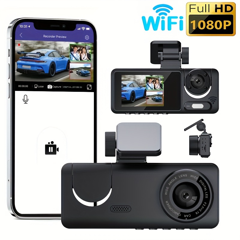 Dashcam Auto Vorne Hinten Autokamera mit 3 Zoll IPS Bildschirm FHD