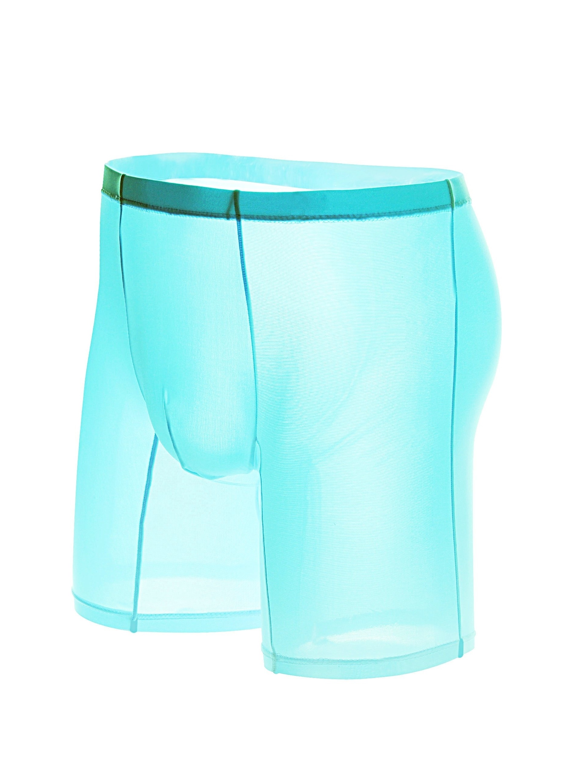 Plus Size Men's Ice Silk Cool Long Boxer Briefs Shorts Sexy - Temu