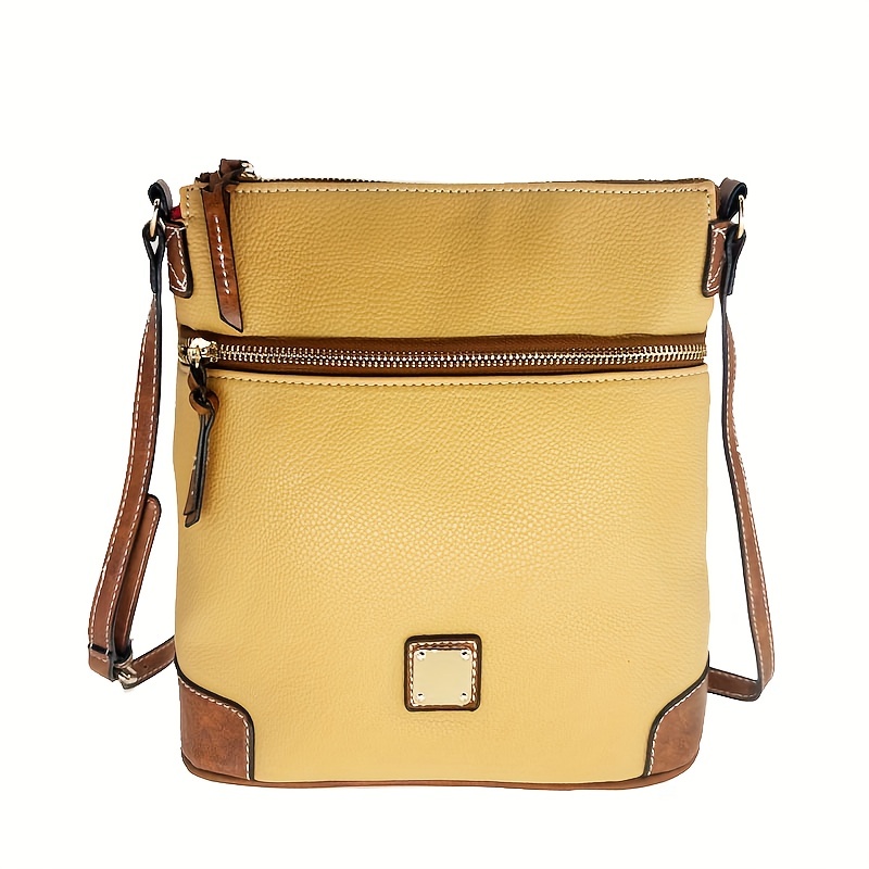 Retro Style Crossbody Bag, Vegan Leather Square Purse, Fashion Shoulder Bag  For Women