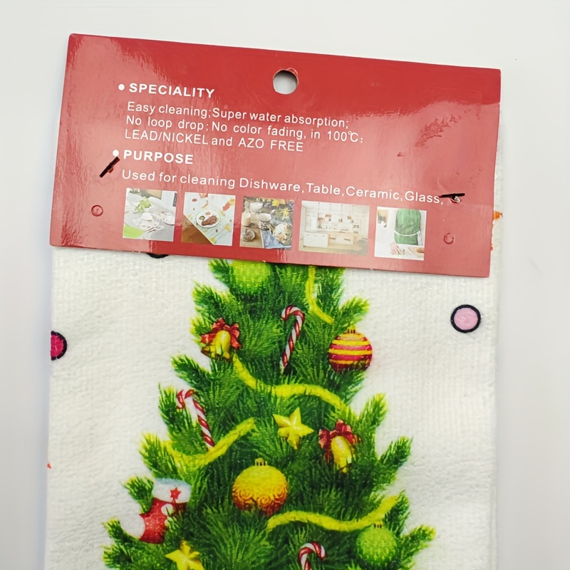 Christmas Kitchen Towels High Water Absorption Cotton - Temu