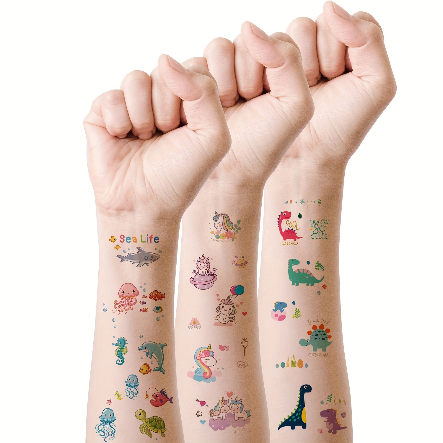 50 Pcs Lindos Tatuajes Temporales 3d Dibujos Animados Niños - Temu