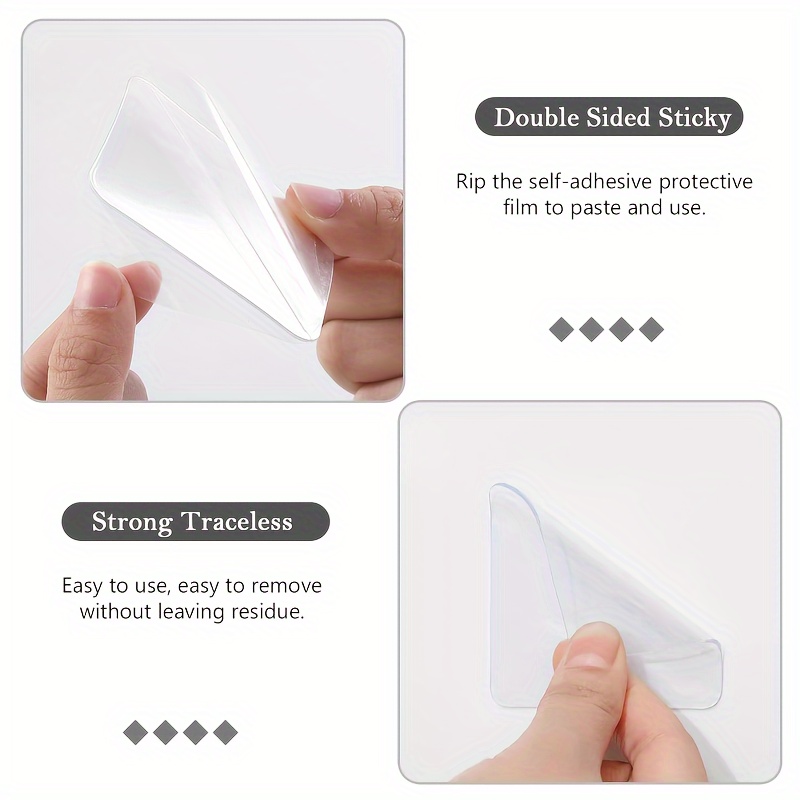 Reusable Waterproof Double Sided Adhesive Tape New Sticky Nano Gel Pads  Removable Traceless Strong Adhesive Pad for Wall Home