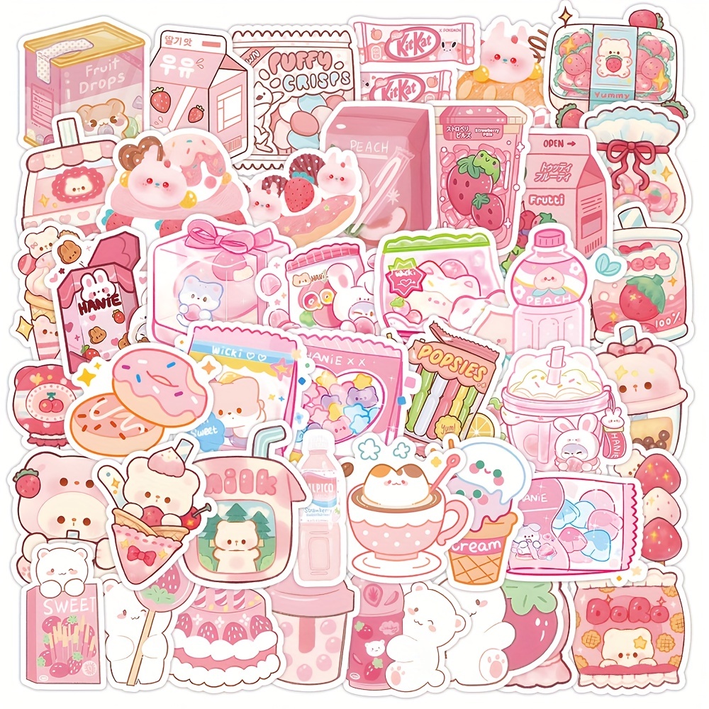 100pcs Cute Snack Stickers Food Stickers Drink Stickers Kawaii