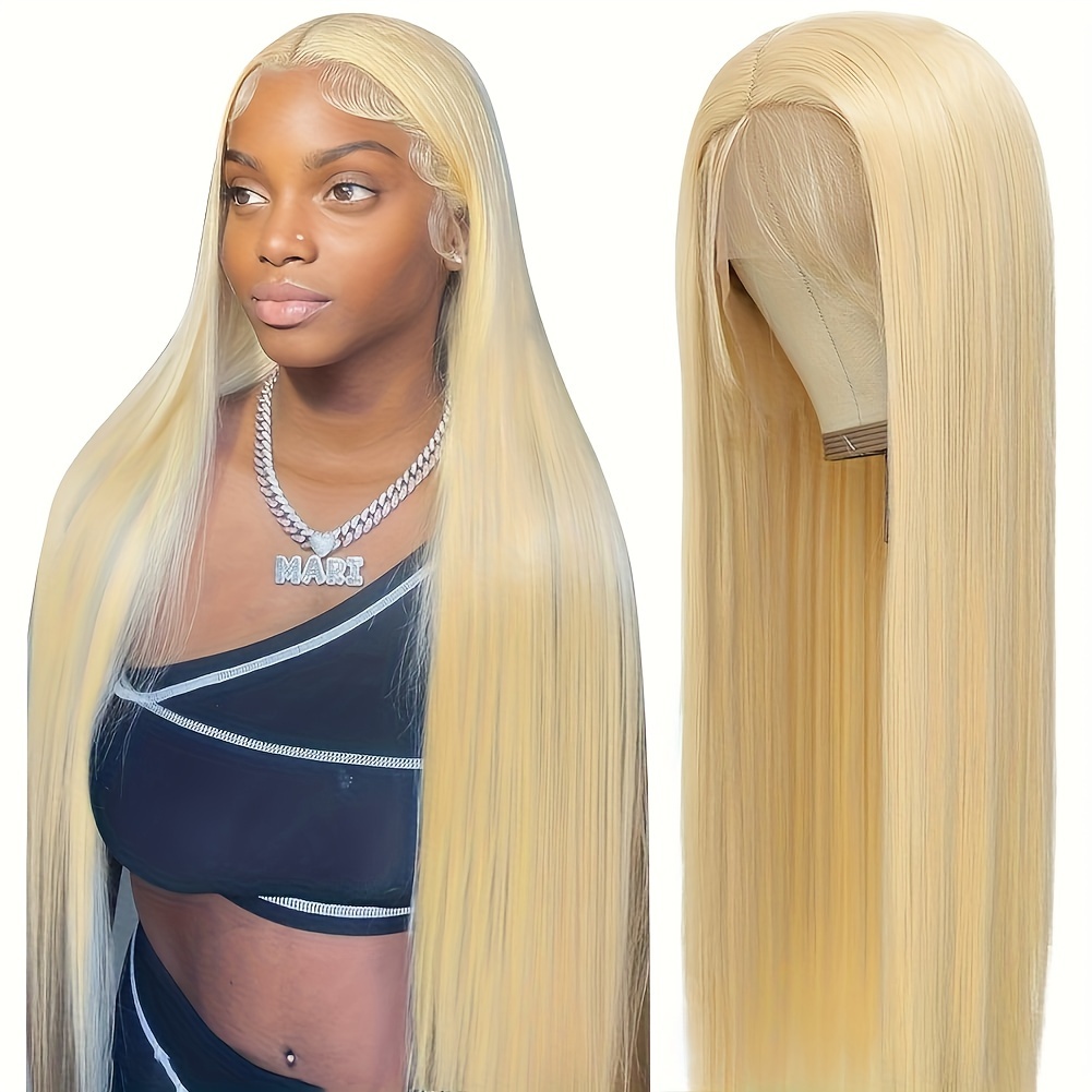 

Straight 613 Lace Front Wig Human Hair 13x6 Transparent Lace Blond Hd Lace Frontal Wig Straight Blonde Lace Front Wigs Human Hair Pre Plucked With Baby Hair 180% Density