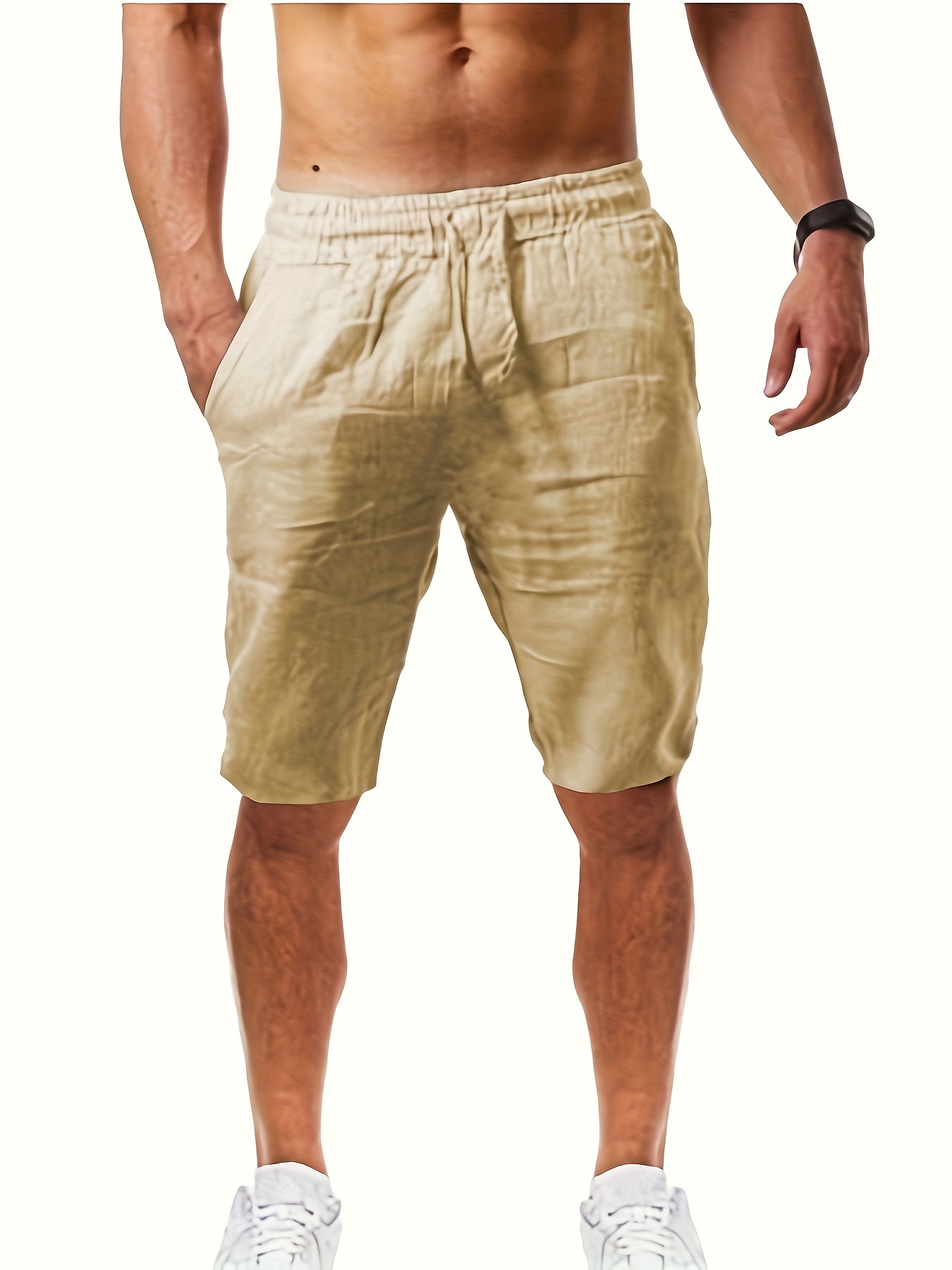 Men's Drawstring Plain Comfy Casual Shorts Summer Clothing - Temu