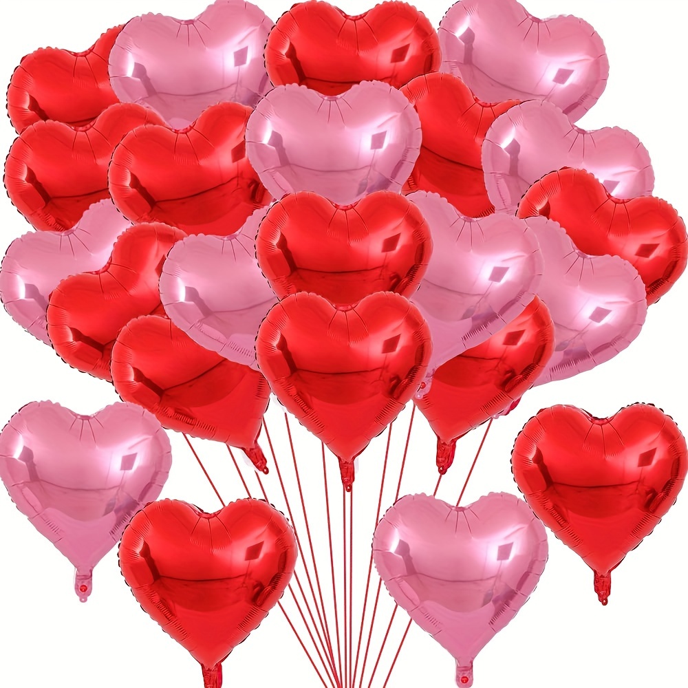 60 globos con forma de corazón, blanco, rosa claro, rojo, globos en forma  de corazón, globos para el día de San Valentín, globos de látex, globos de