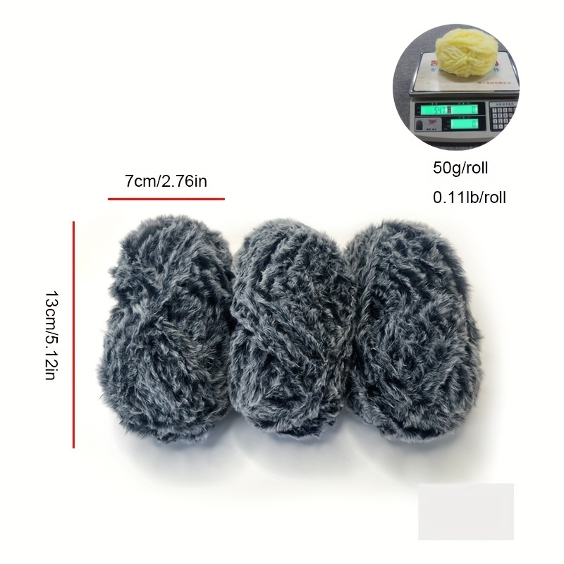 Sharon Soft Feather Fur Yarn 6 Skeins Total 10.5 oz (300g) (Brown Mix)