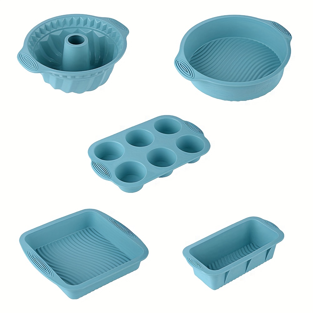 Non stick Silicone Baking Pan Set Includes Muffin Loaf Bundt - Temu