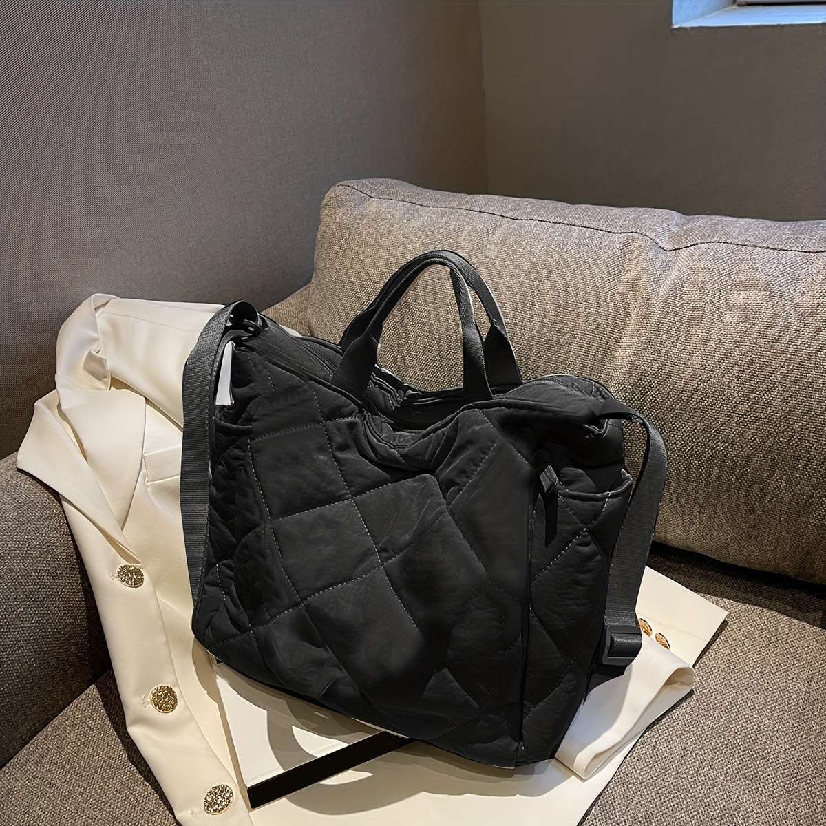 Fashion Top Handle Dome Bag, Solid Color Simple Shoulder Bag, Women's Casual Nadbag, Crossbody Bag & Purse,Temu