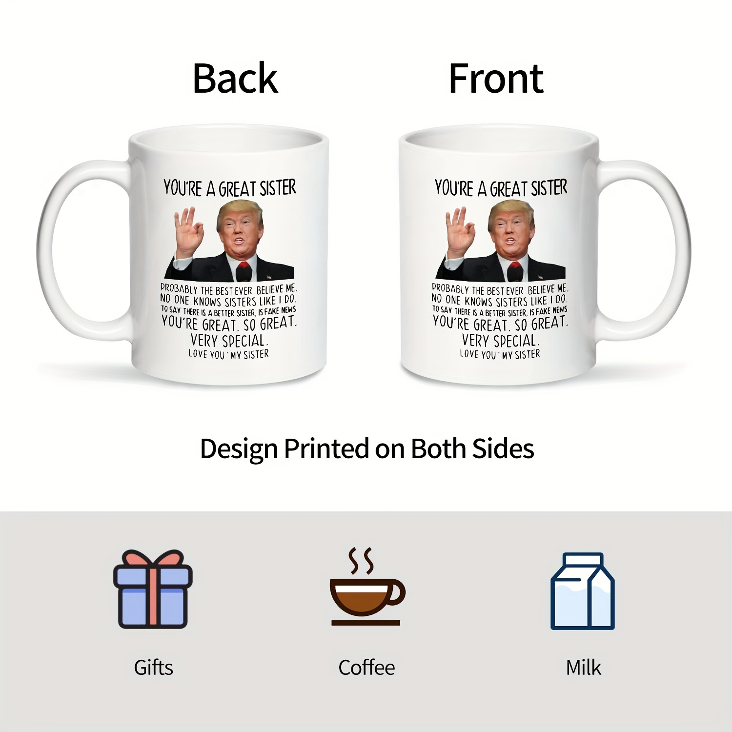 Funny Gifts For Sister You're A Great Sister Trump Coffee - Temu