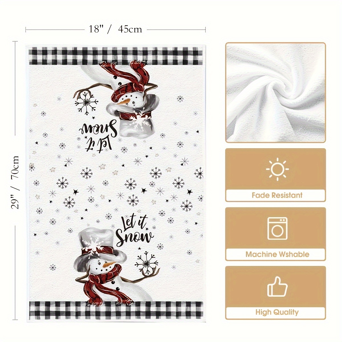 Christmas Snowman Dish Towels Soft Absorbent Kitchen Towel - Temu