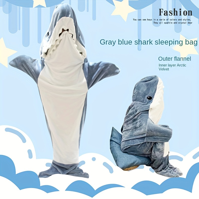 Sudadera con capucha de tiburón usable para hombres y mujeres, manta de  forro polar con mangas, saco de dormir de tiburón, pijamas con capucha,  mantas de animales - AliExpress