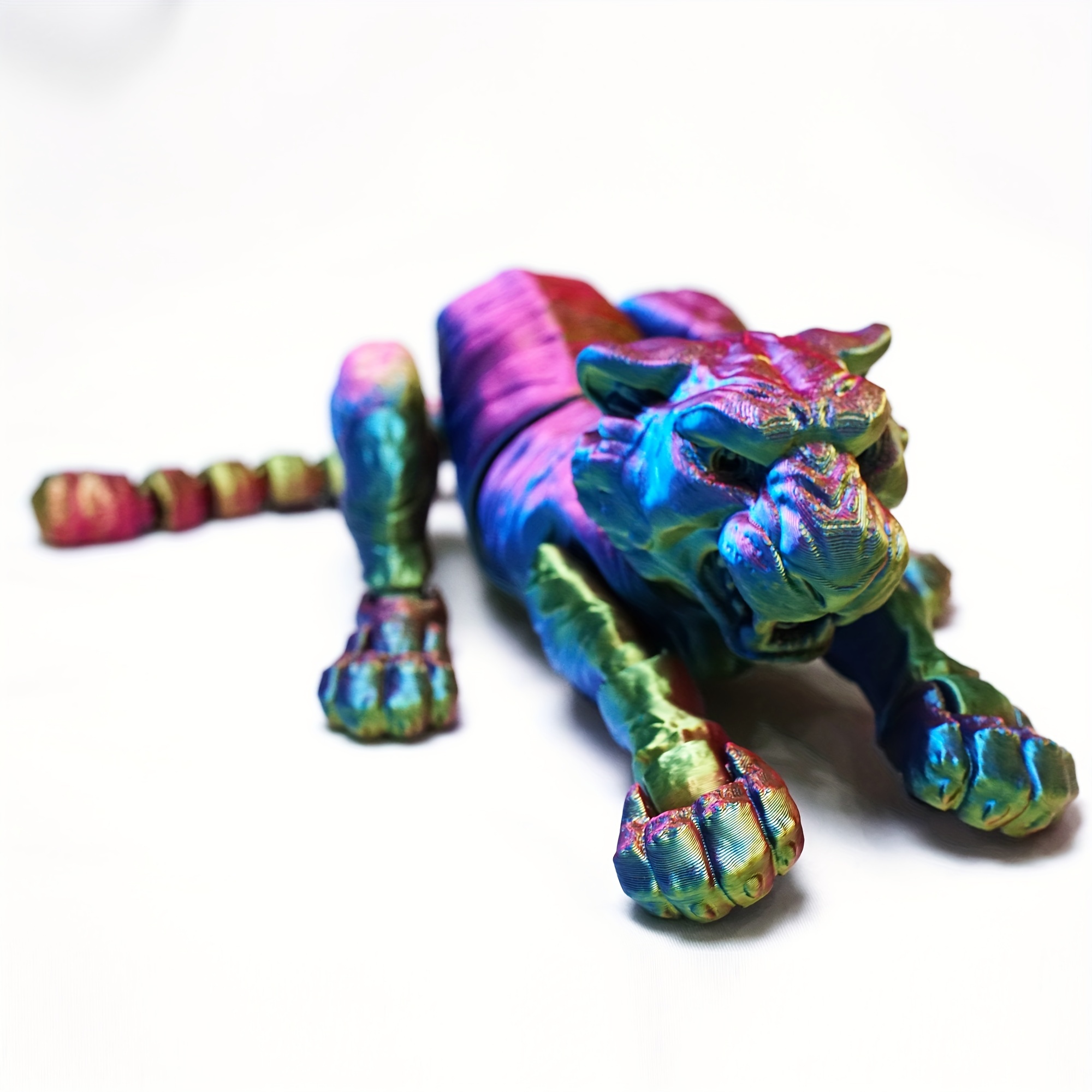 3d Printed Tiger With Integrated Molding Colorful Fierce - Temu