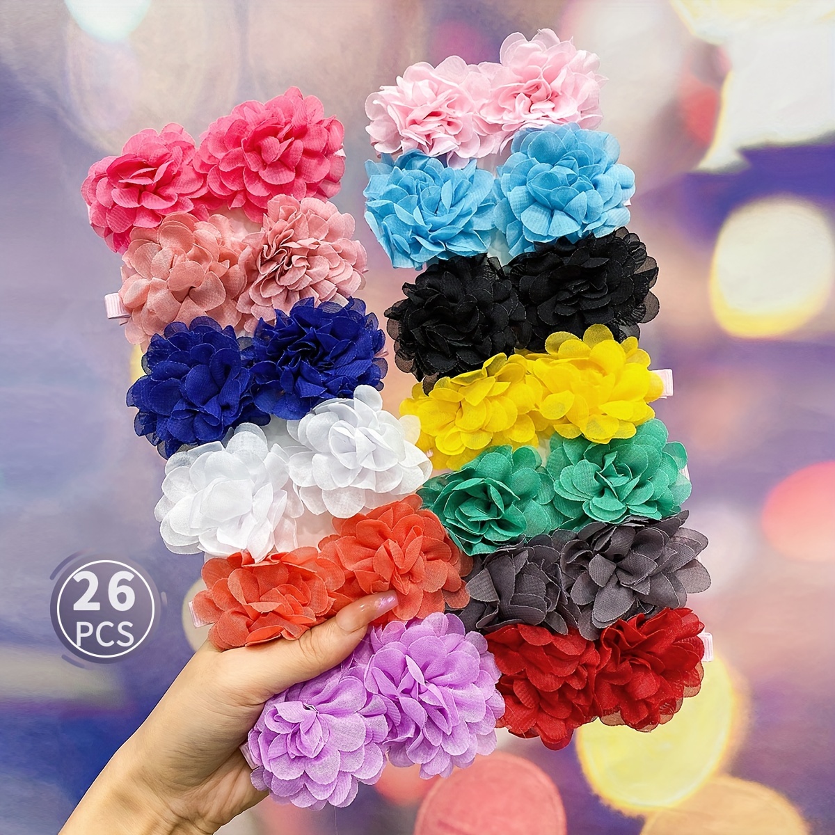 Plastic flower deals hair clips