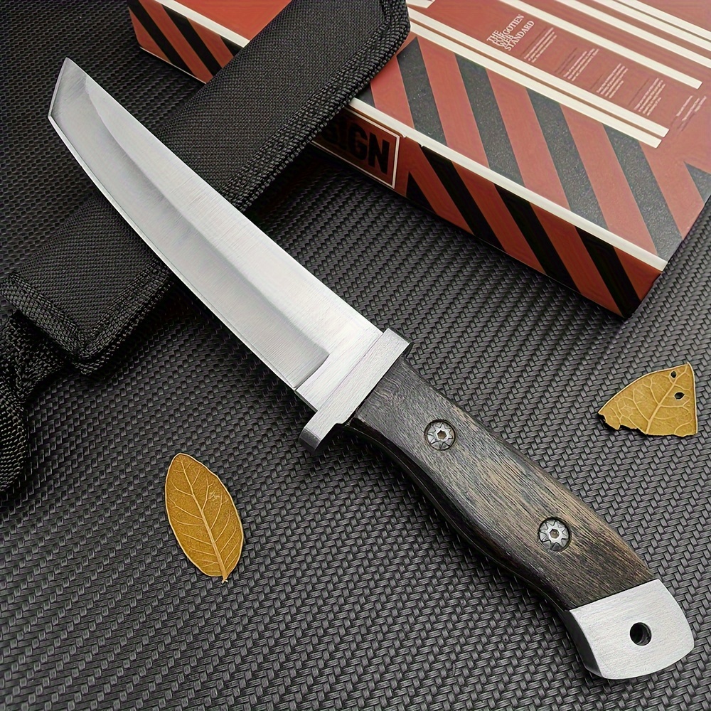 Mini Survival Knife With Leather Case Stainless Steel Fixed Blade Knife For  Camping Fishing Barbecue Fruit