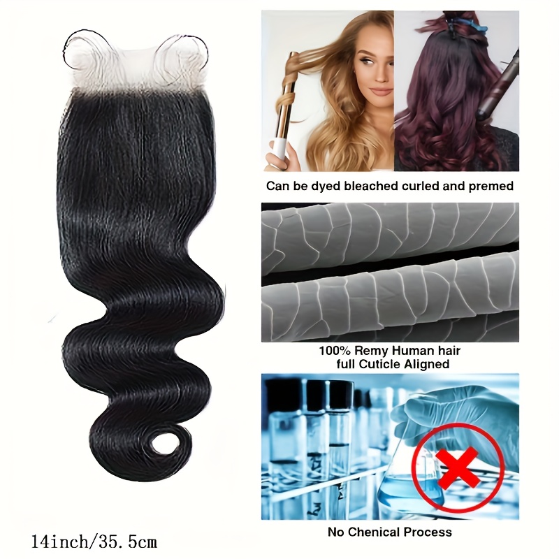  5x5 Transparent HD Lace Closure Only Body Wave Hair Closure  Invisible Lace 12A Brazilian Virgin Remy Human Hair Frontal Closure 100%  Human Hair Extensions Pre Plucked Natural Black 14 Inch 