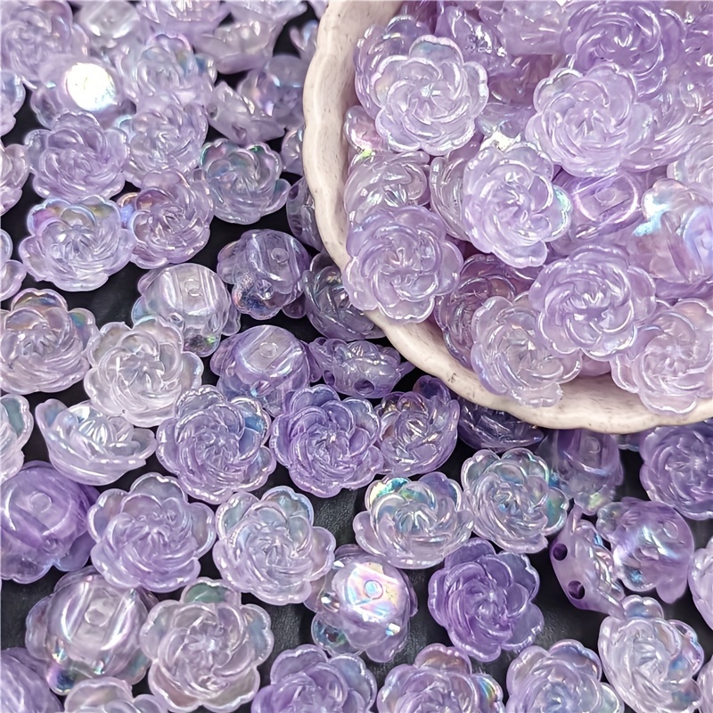  10pcs 16mm Resin Rose Flower Beads Rose Charms Loose Carved  Prayer Beads Drilled Spacer Beads Random Mixed Colors for Buddha Mala  Jewelry Making Necklace Bracelet Supplies