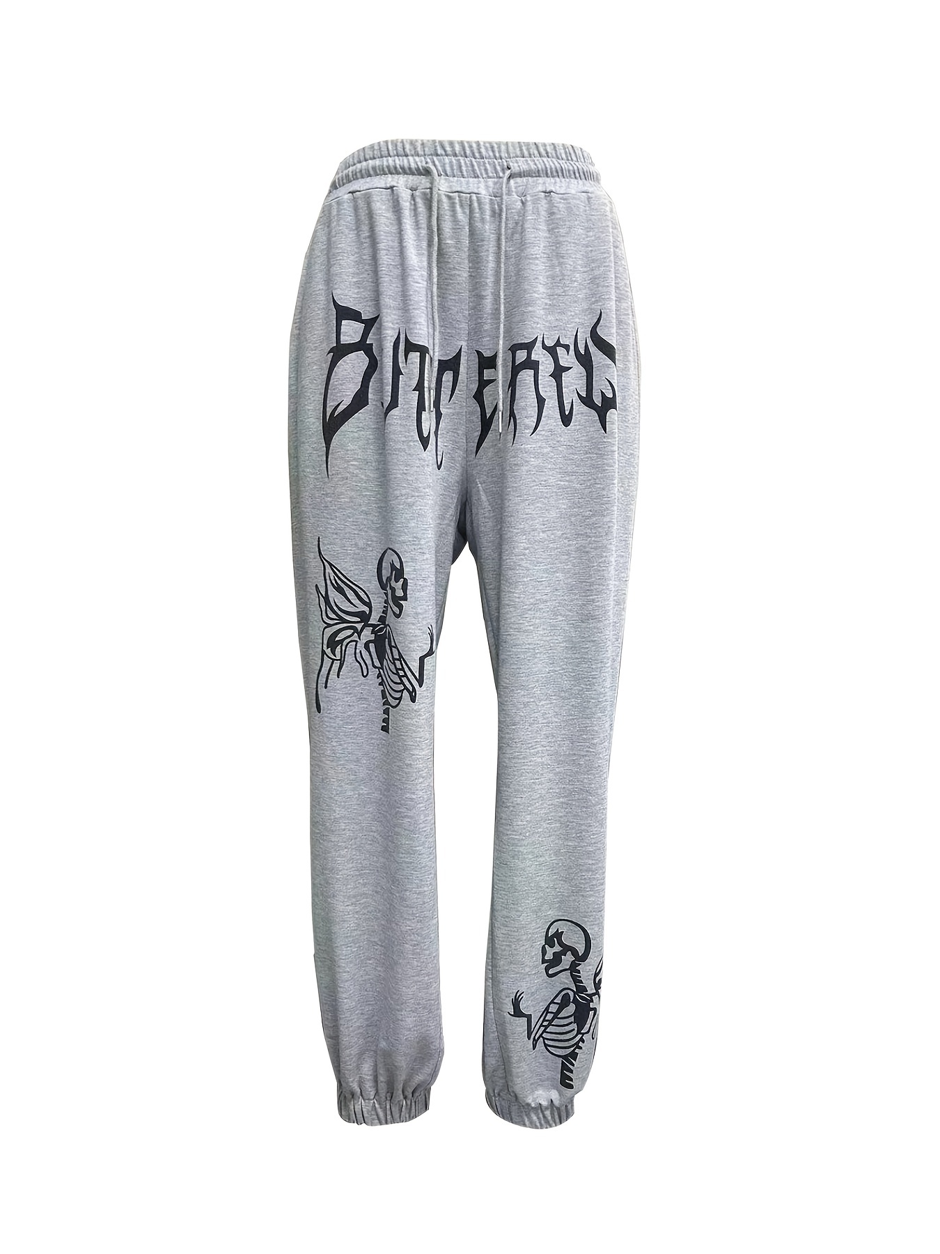 Elastic Waist Casual Sports Pants, Skull Graphic Halloween Sweatpants For  Jogging Running Workout, Women's Athleisure
