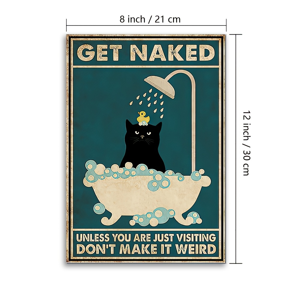 Black Cat Vintage Posters Art Wall Prints Funny Bathroom - Temu