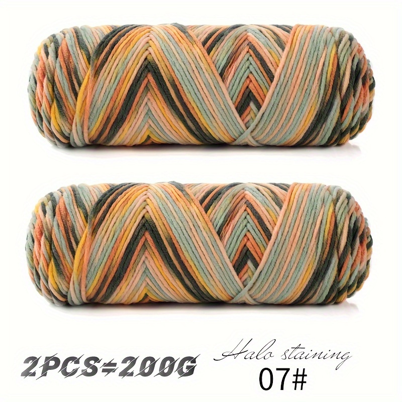 TEMU Flower-patterned Yarn, Ombre Dyeing With Color Gradient, Medium-weight Tie-dye Multicolor Yarn For Craft Classes, Casual Knitting, And Making