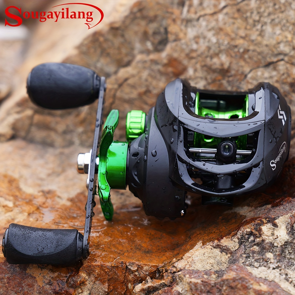 

Sougayilang 1pc 7.2:1 Gear Ratio Aluminum Baitcasting Reel, Green Fishing Reel With Magnetic Brake System For Freshwater