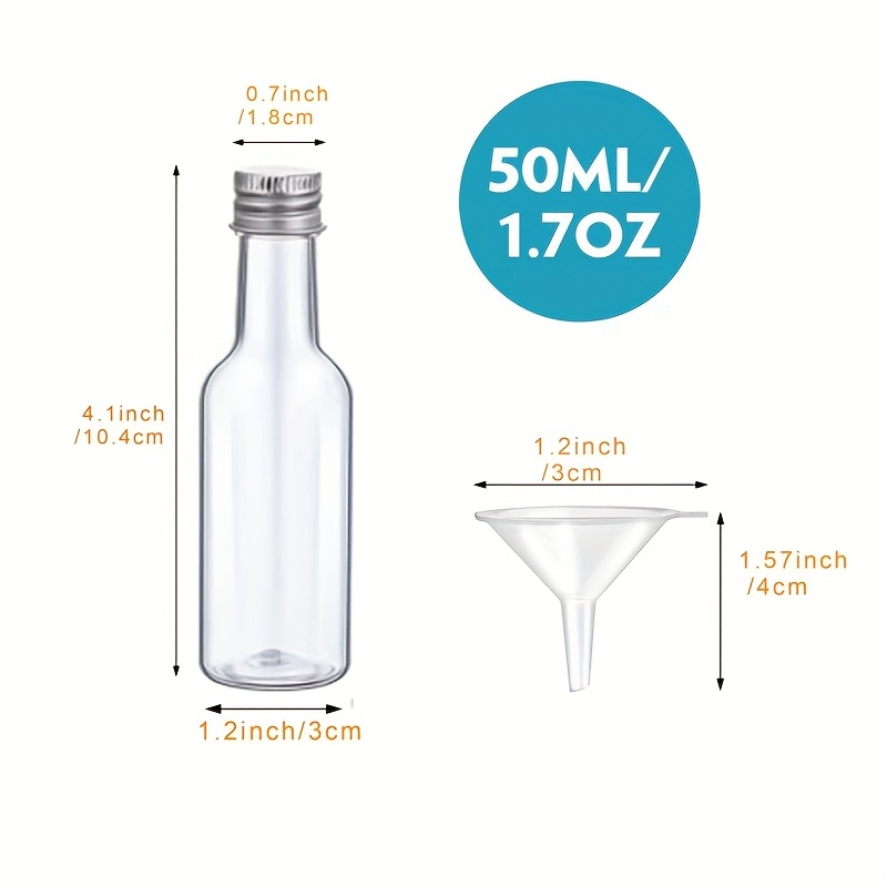 AfricdcShot-Mini Bouteille en Plastique Réutilisable pour Vodka, Champagne,  Whisky, ixde Mariage, 50ml, 50 Pièces