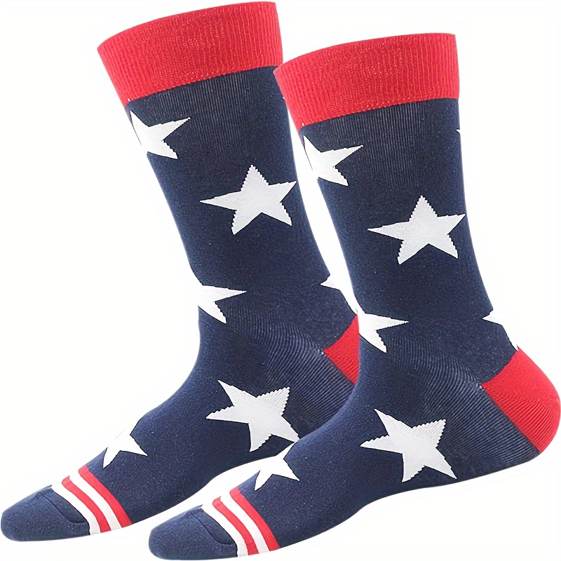 1/2 Pares De Calcetines De Moda Con Patrón De Bandera Americana