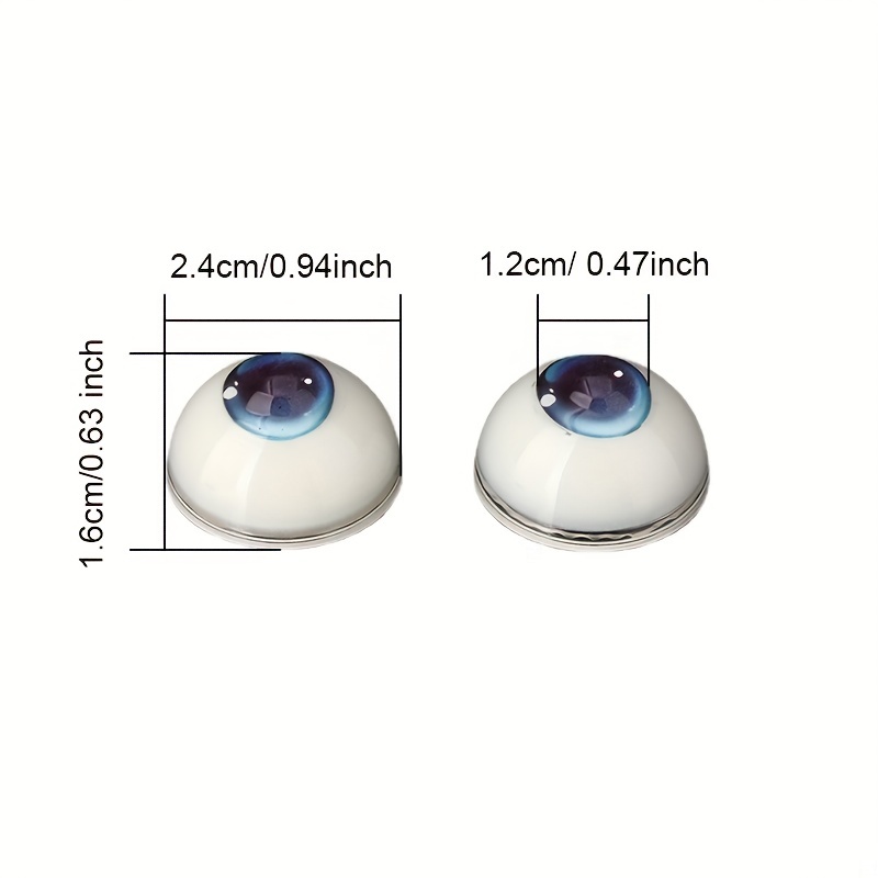 LIFANOU Realistic Doll Eyes for Crafts 33mm - 1 Pair Silver Scary Half  Round Eyeballs, Acrylic Fake Eyes for Halloween Props, Cosplay and Party