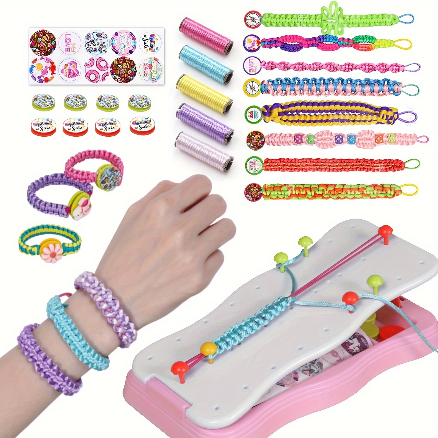Kit de fabricación de pulseras de la amistad para niñas adolescentes, kit  de bricolaje para hacer pulseras para niños de 8 a 12 años, joyería