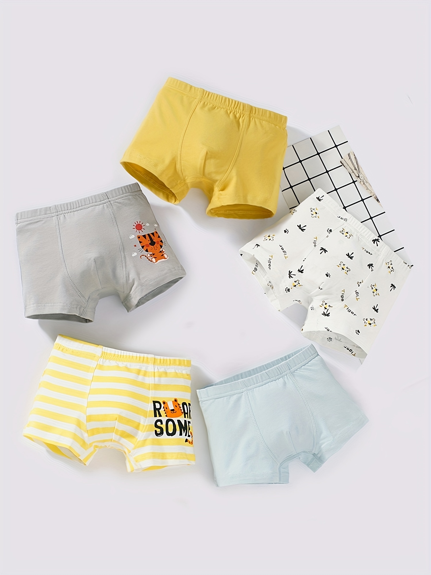 5PCS/Set ldren Boy Underpants Cotton Soft Boxer Underwear for Kids