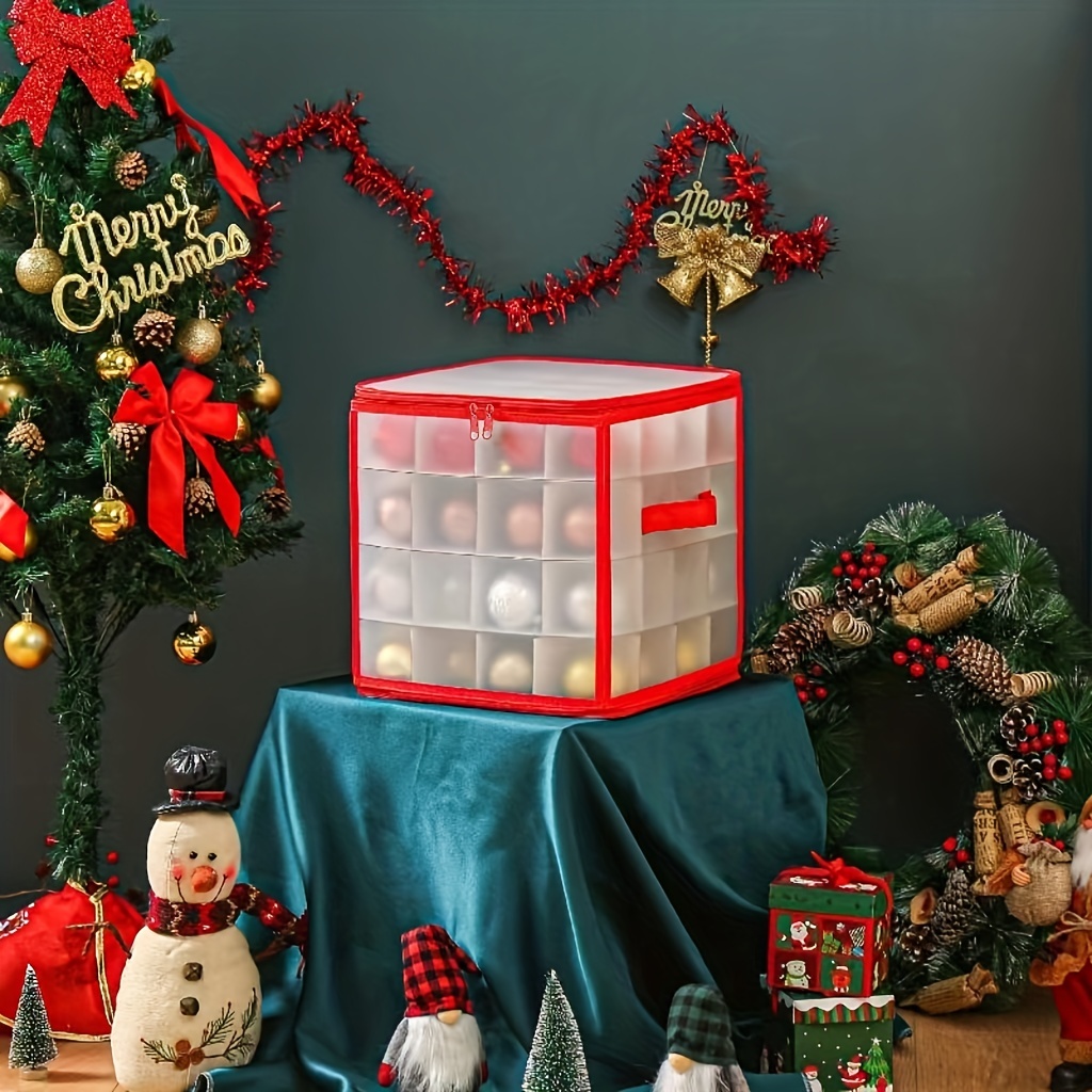 Box With 64 Room Christmas Ornament Storage Box Snowflake - Temu