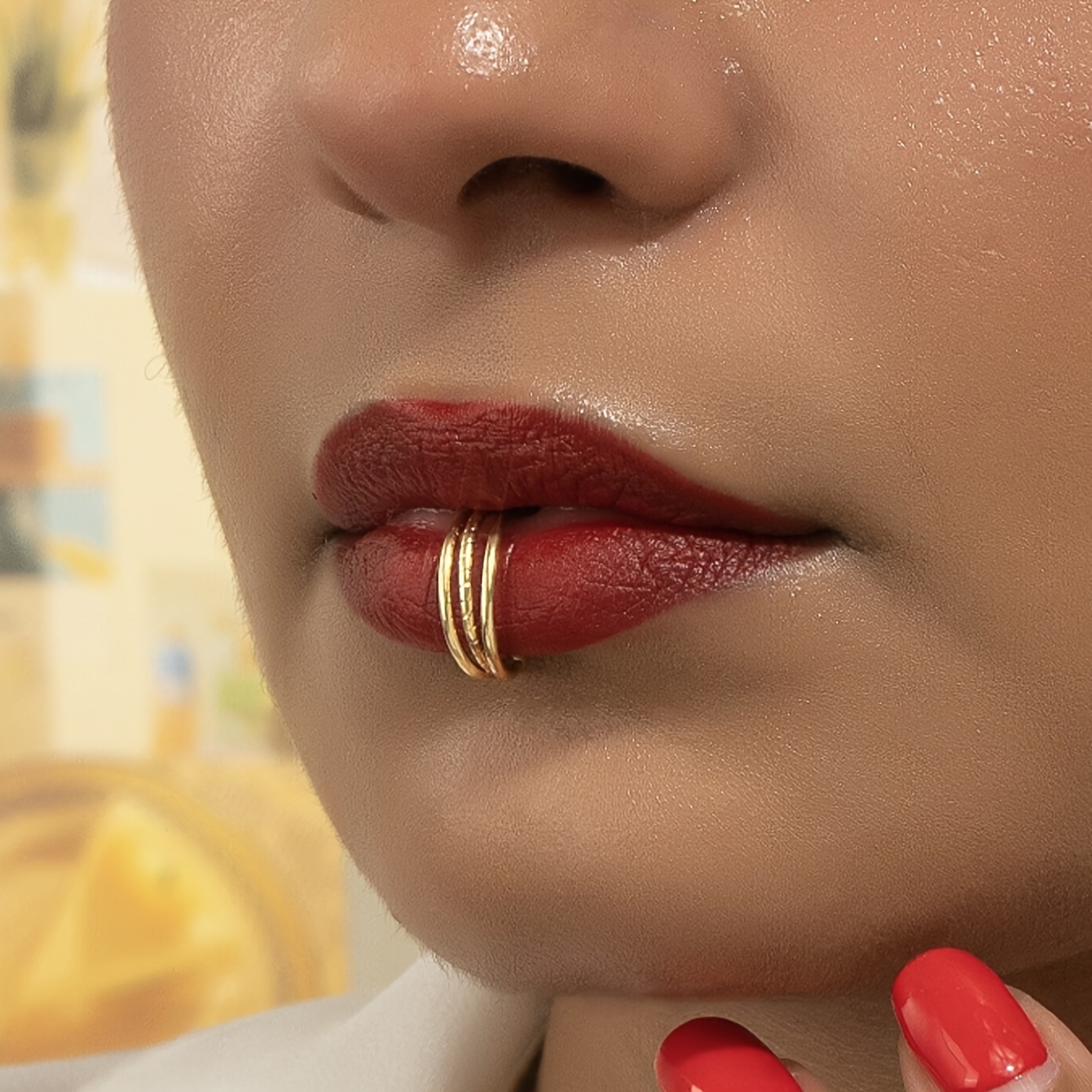 

Chic Minimalist Stainless Steel Lip Ring - & Party Wear, Fashion Accessory