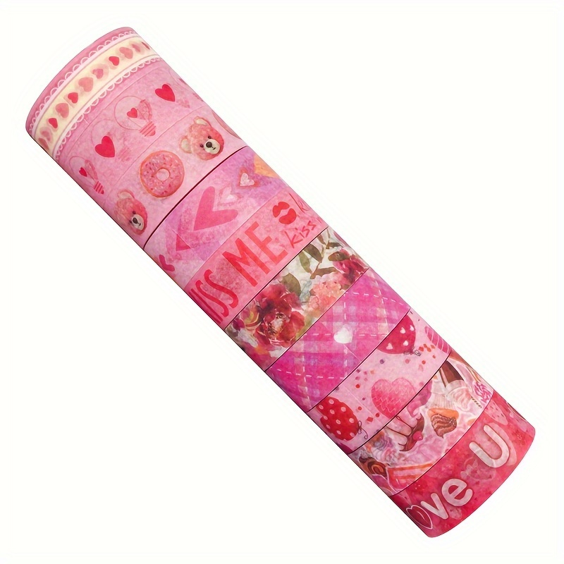 14 Rolls Love and Paper Tape DIY Masking Tapes Heart Tape for Crafts Pink  washi Notebook Tape DIY Craft Tape Scrapbook Decorative Tape Valentine  washi