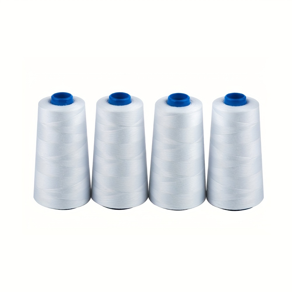 

4pcs/set White Sewing Thread 100% Polyester 3000 Yards/spool Of Yarn, 40/2 All-purpose Professional Threads For Sewing Machine And Overlock