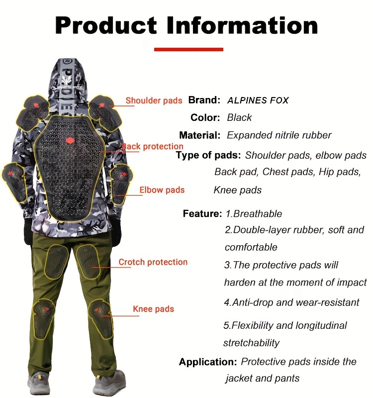 Protector de espalda de motocicleta aprobado por la CE, almohadillas  universales para el pecho de motocicleta, chaqueta de motocicleta suave