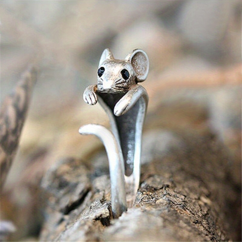 Women's Creative Adjustable Mouse Animal Ring — Fun Statement Piece