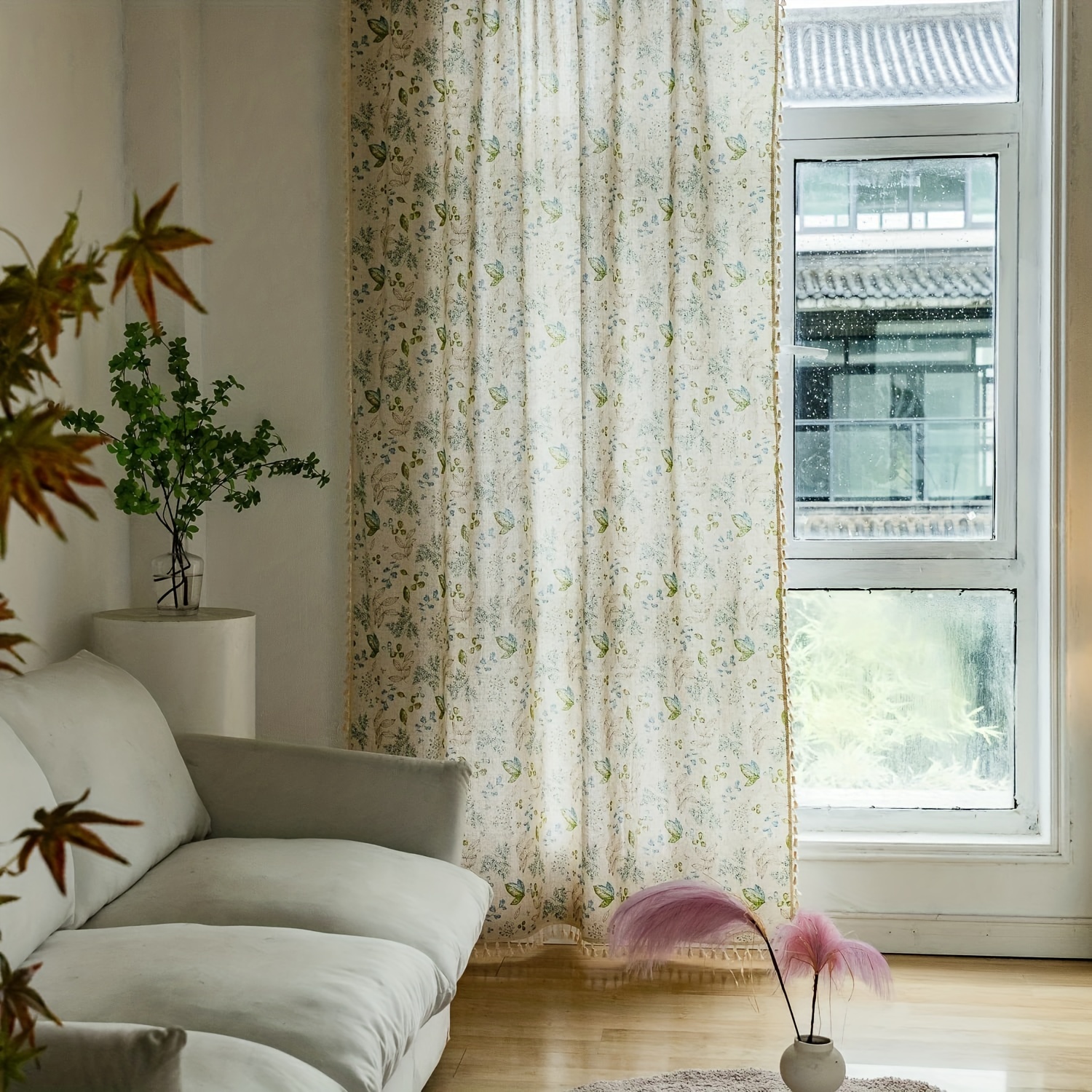 Bianco Mandala fiore Boho finestra tenda interna mantovana porta camera  drappo per cucina soggiorno camera da