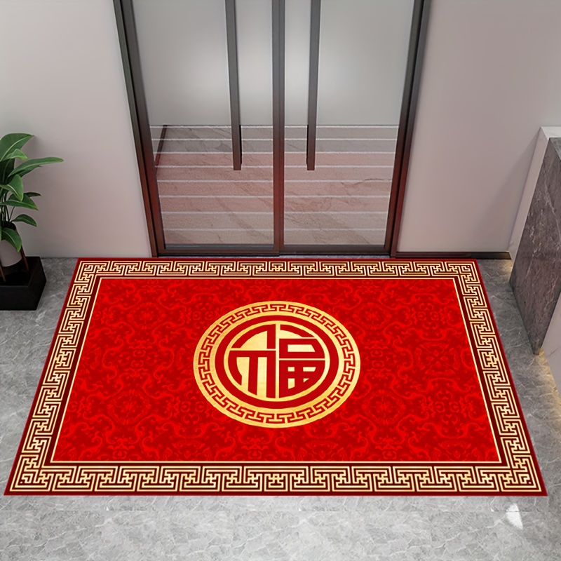 Red Festive Holiday Doormat Non slip And Durable Area Rug - Temu