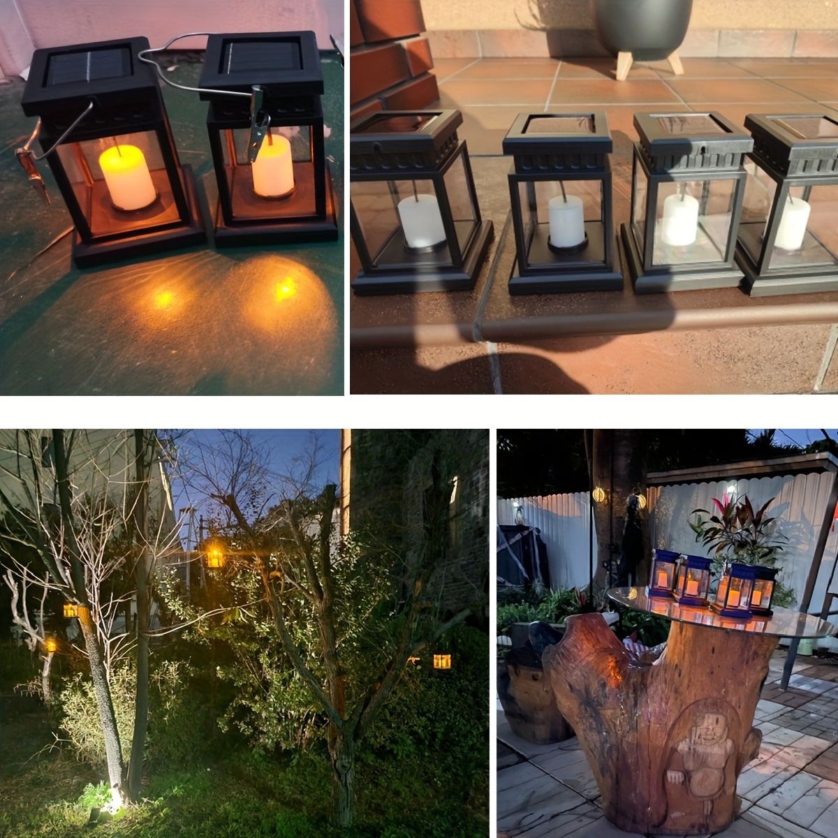 Outdoor Solar Lantern Lights, Solar Lamp Candle Lantern