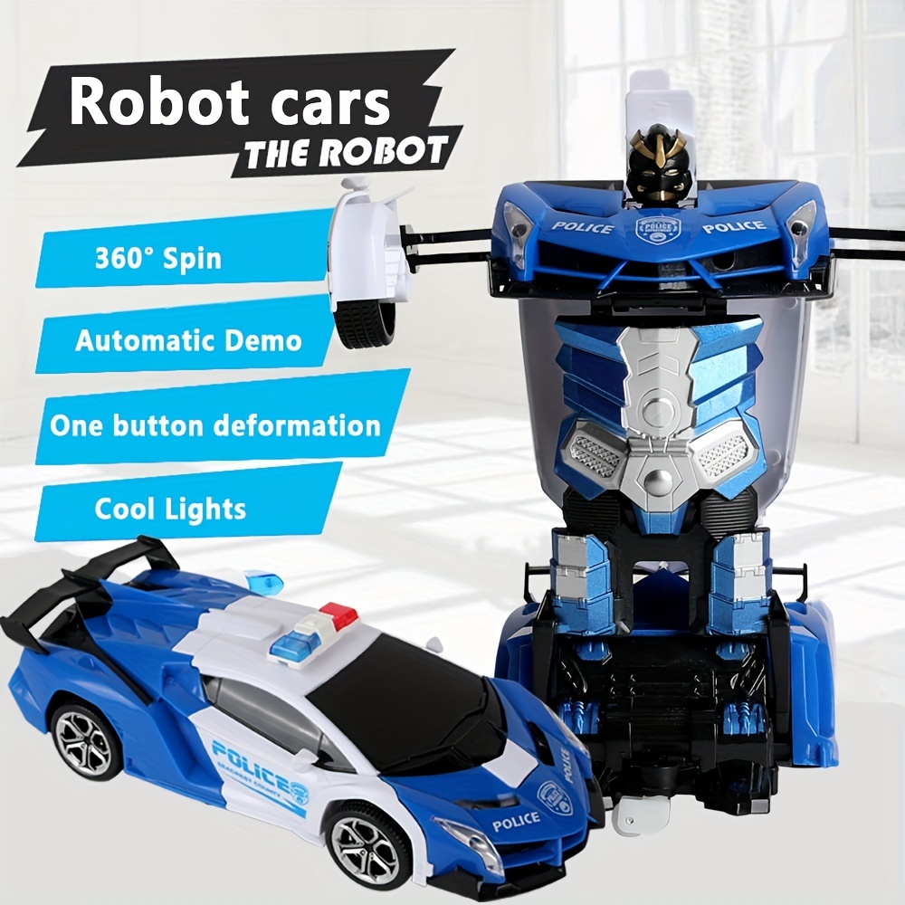 2.4g Controle Remoto Transformando o Carro, 2 Em 1 Brinquedos do Carro 360  Transformador Rotativo Carro Transformando Robô Rc Carro de Corrida Veículo  Brinquedo Com Led Lig